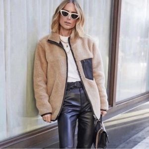 Anine Bing short tan teddy coat